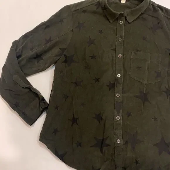 Jak & Rae Corduroy Star Print Button Down - Picture 2 of 6
